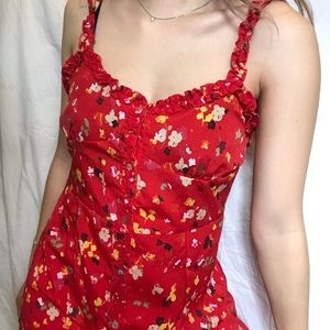gorgeous red floral dress